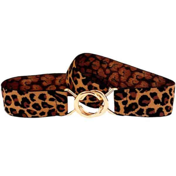 Elastisk-leopard-bælte-med-guldspænde