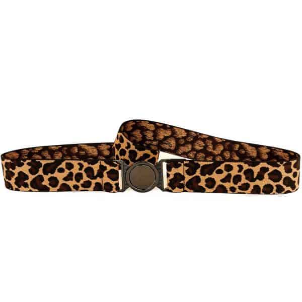 Brun-sort-leopard-elastik-bælte